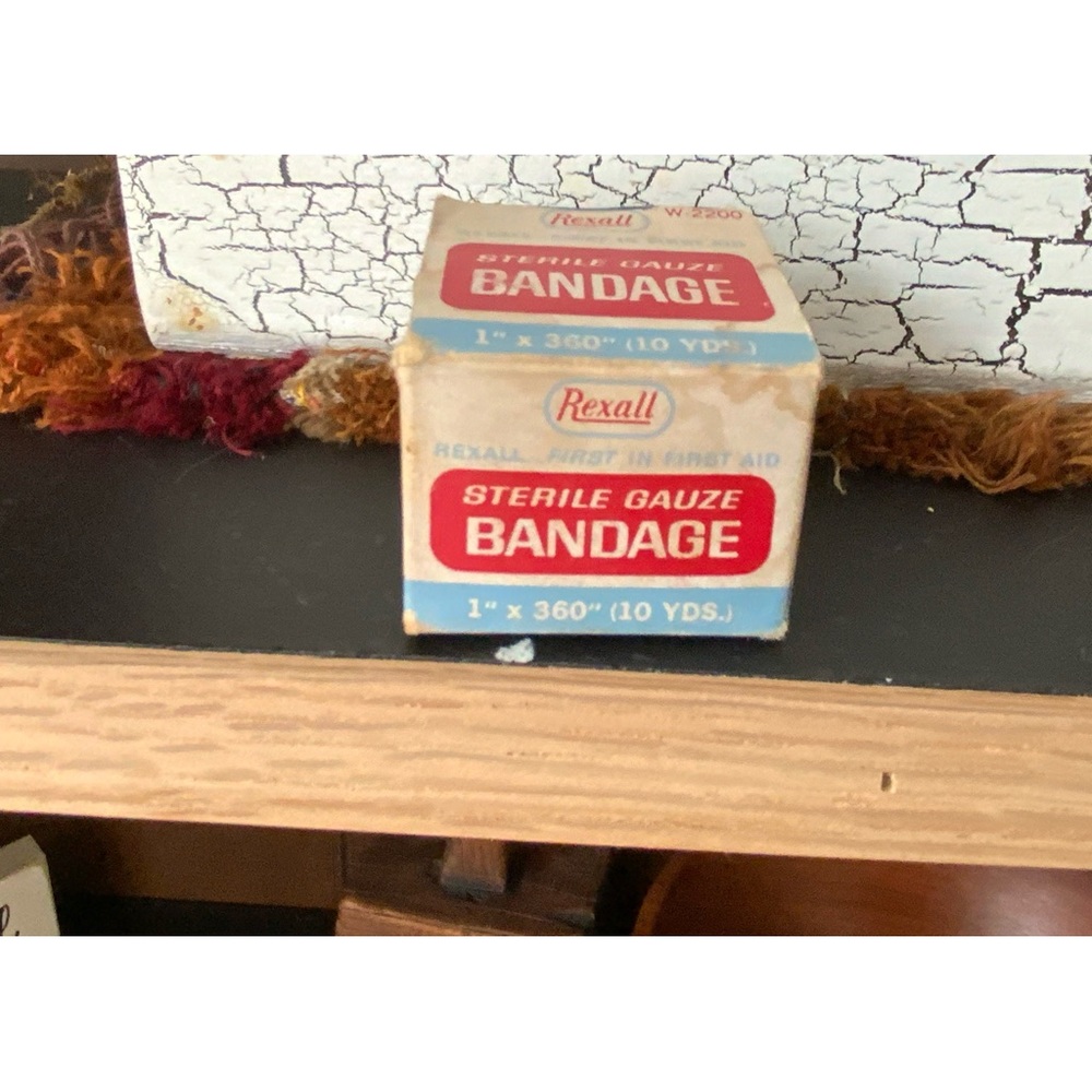Vintage Rexall Sterile Gauze Bandage Box w/contents
